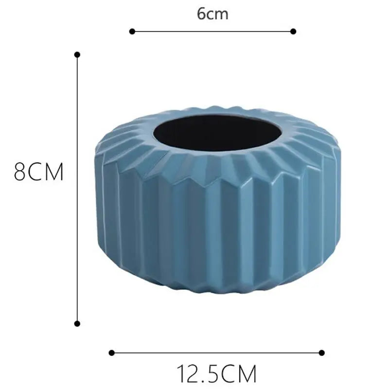 Versatile Vase for Wet and Dry Flowers - Glazed Decorative Pot - Sea Blue - Home & Garden > Decor > Vases & Table Decor