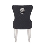 Victoria 2X Dining Chair Black Velvet & STAINLESS STEEL Legs - Furniture > Dining