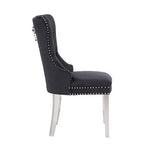 Victoria 2X Dining Chair Black Velvet & STAINLESS STEEL Legs - Furniture > Dining