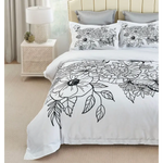 Viene Floral Quilt Cover Set - Queen Size - Home & Garden > Bedding