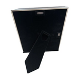 Black aluminium photo frame with adjustable support stand for 4 x 6 inch photos