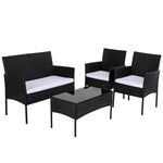 Ville 4-Seater PE Wicker Outdoor Lounge Sofa Set - Furniture > Outdoor