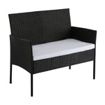 Ville 4-Seater PE Wicker Outdoor Lounge Sofa Set - Furniture > Outdoor