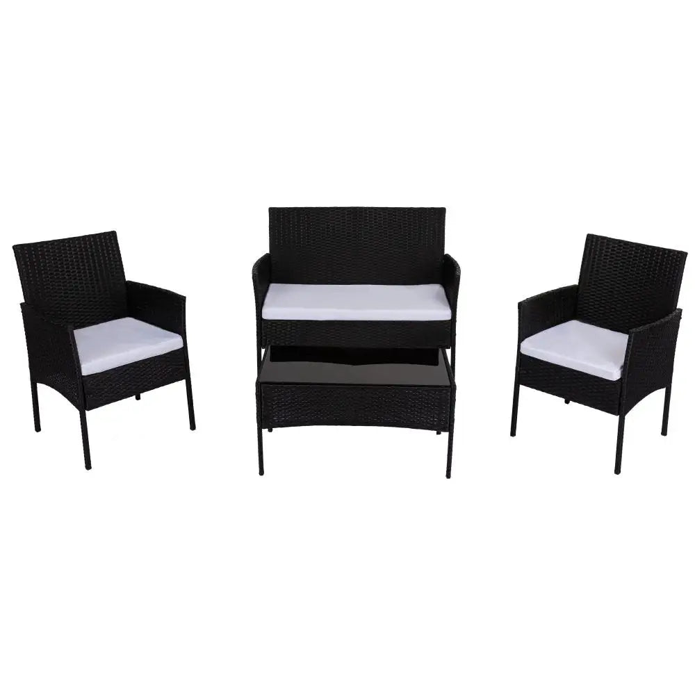 Ville 4-Seater PE Wicker Outdoor Lounge Sofa Set - Furniture > Outdoor