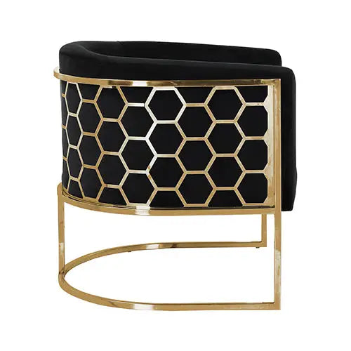 Vinatge Arm Chair Black Velvet - Furniture > Bar Stools & Chairs > Arm Chairs & Recliners