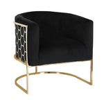 Vinatge Arm Chair Black Velvet - Furniture > Bar Stools & Chairs > Arm Chairs & Recliners