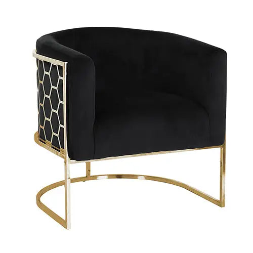 Vinatge Arm Chair Black Velvet - Furniture > Bar Stools & Chairs > Arm Chairs & Recliners