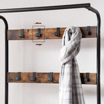 Vintage Coat Rack Shoe Bench Wood Look Accent Furniture and Metal Frame - Furniture > Living Room