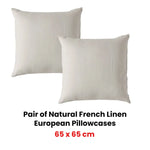 Vintage Design Homewares Pair of Natural French Linen European Pillowcases - Home & Garden > Bedding
