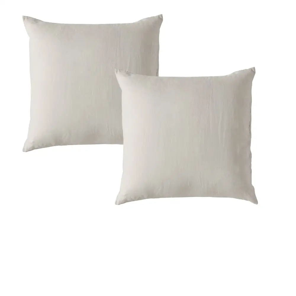 Vintage Design Homewares Pair of Natural French Linen European Pillowcases - Home & Garden > Bedding