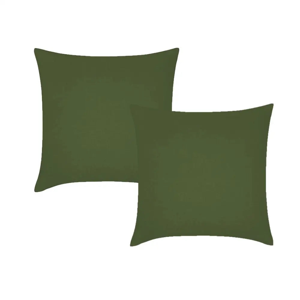 Vintage Design Homewares Pair of Olive French Linen European Pillowcases 65 x 65cm - Home & Garden > Bedding >