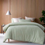 Vintage Design Homewares Reflections Sage Cotton Quilt Cover Set Queen - Home & Garden > Bedding