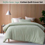 Vintage Design Homewares Reflections Sage Cotton Quilt Cover Set Queen - Home & Garden > Bedding