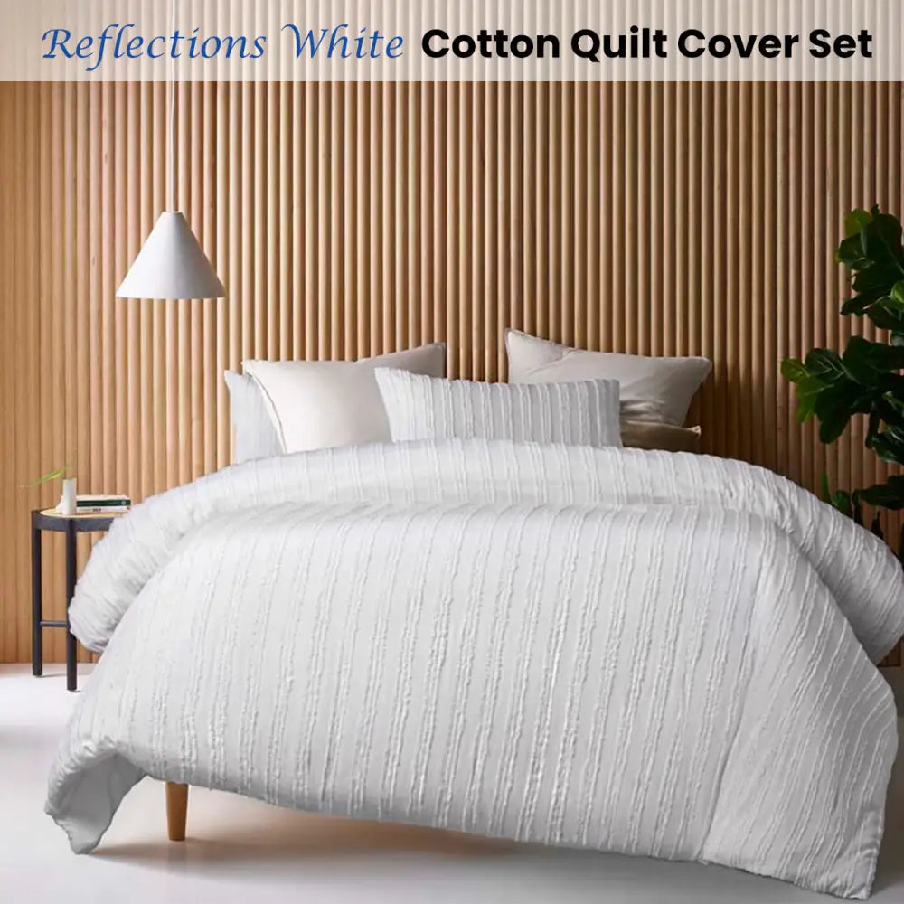 Vintage Design Homewares Reflections White Cotton Quilt Cover Set Double - Home & Garden > Bedding