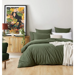 Vintage Washed 100% Cotton European Pillowcase - Luxurious European Pillow Cover - Khaki Green - Home & Garden >
