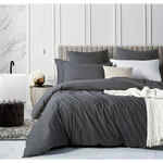 Vintage Washed 100% Cotton European Pillowcase - Luxurious European Pillow Cover - Charcoal - 1 Pc - Home & Garden >