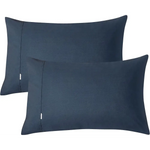 Vintage Washed 100% Cotton Sheet Set with 1 Pillowcases - Dark Indigo -Single - Home & Garden > Bedding > Bed Sheets