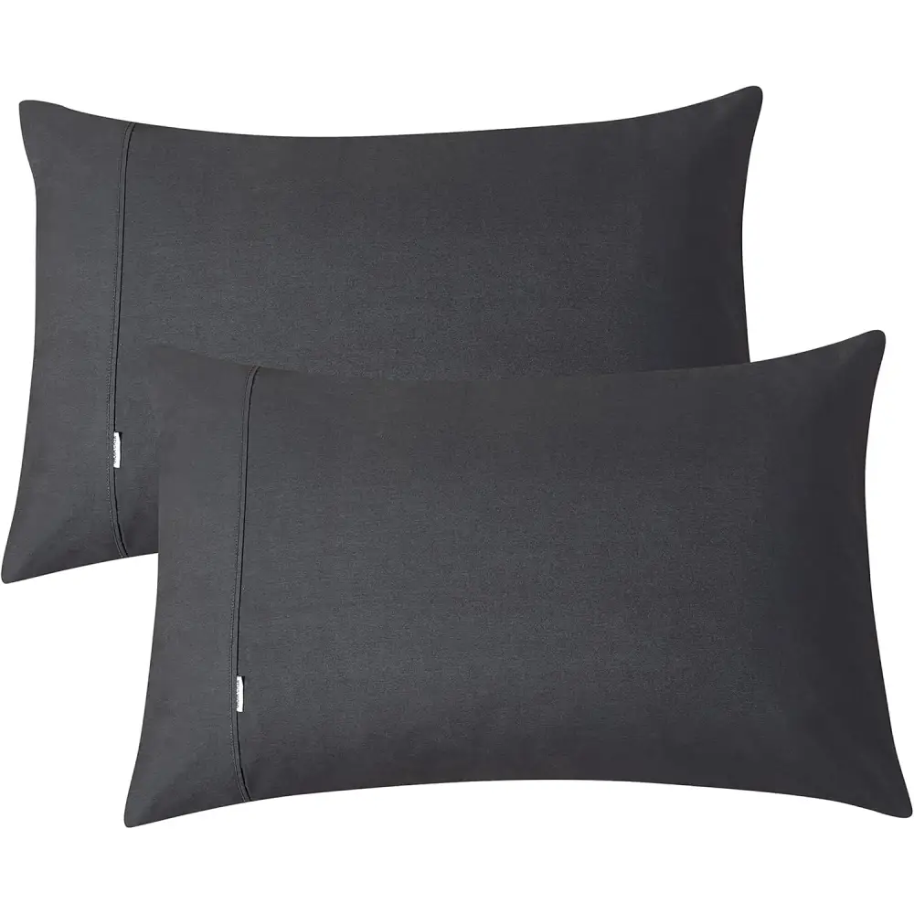 Vintage Washed 100% Cotton Sheet Set with 2 Pillowcases - Charcol - King Single - Home & Garden > Bedding > Bed Sheets