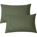 Vintage Washed 100% Cotton Sheet Set with 2 Pillowcases - Khaki Green - Double - Home & Garden > Bedding > Bed Sheets
