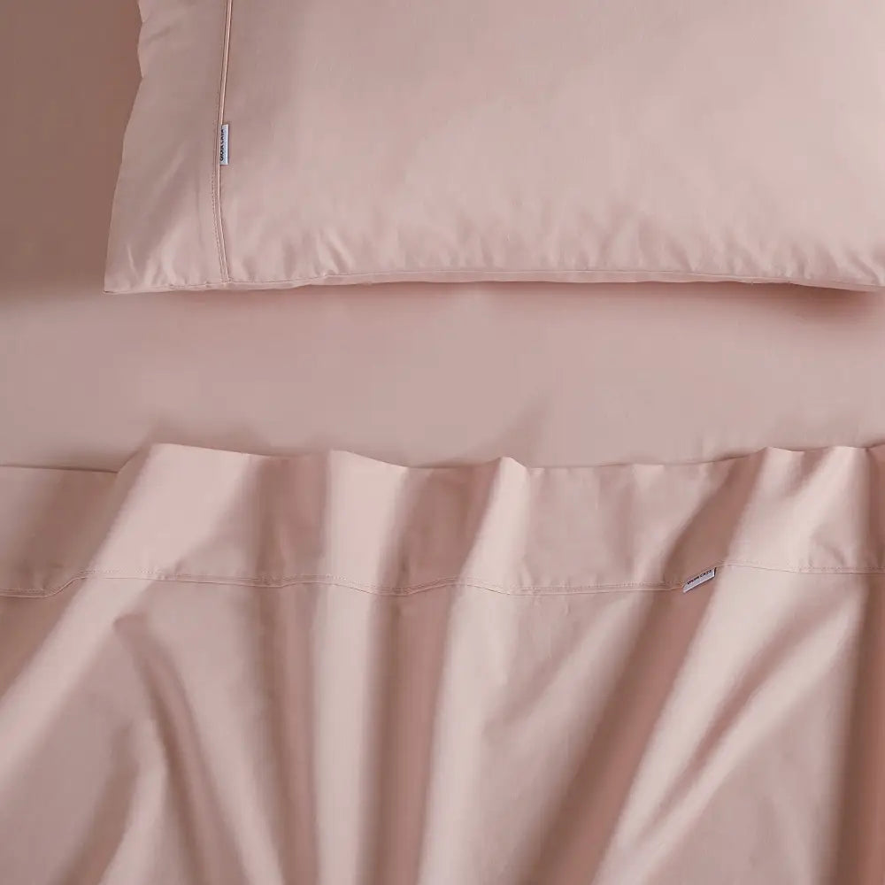 Vintage Washed 100% Cotton Sheet Set with 2 Pillowcases - Pink - Queen Size - Home & Garden > Bedding > Bed Sheets