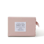 Vintage Washed 100% Cotton Sheet Set with 2 Pillowcases - Pink - Queen Size - Home & Garden > Bedding > Bed Sheets