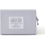 Vintage Washed 100% Cotton Sheet Set with 2 Pillowcases - Silver - King Single - Home & Garden > Bedding > Bed Sheets