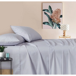 Vintage Washed 100% Cotton Sheet Set with 2 Pillowcases - Silver - King Single - Home & Garden > Bedding > Bed Sheets