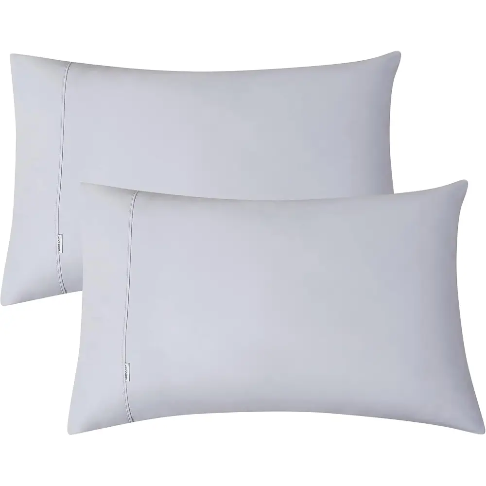 Vintage Washed 100% Cotton Sheet Set with 2 Pillowcases - Silver - King Single - Home & Garden > Bedding > Bed Sheets