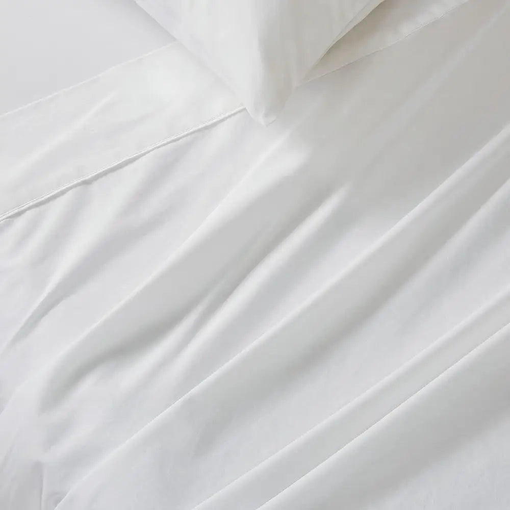 Vintage Washed 100% Cotton Sheet Set with 2 Pillowcases - White - King Size - Home & Garden > Bedding > Bed Sheets