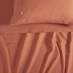 Vintage Washed 100% Cotton Soft Breathable Sheet Set - Brick - King Single - Home & Garden > Bedding > Bed Sheets