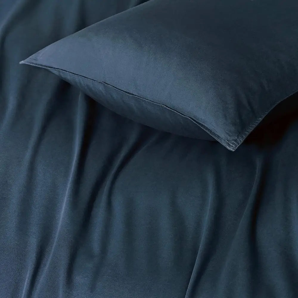 Vintage Washed 100% Cotton Standard Pillowcase - Luxurious Standard Pillow Cover - Dark Indigo - 2 Pcs - Home & Garden