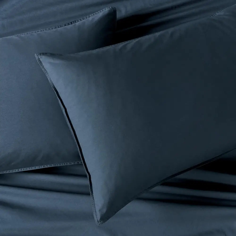 Vintage Washed 100% Cotton Standard Pillowcase - Luxurious Standard Pillow Cover - Dark Indigo - 2 Pcs - Home & Garden