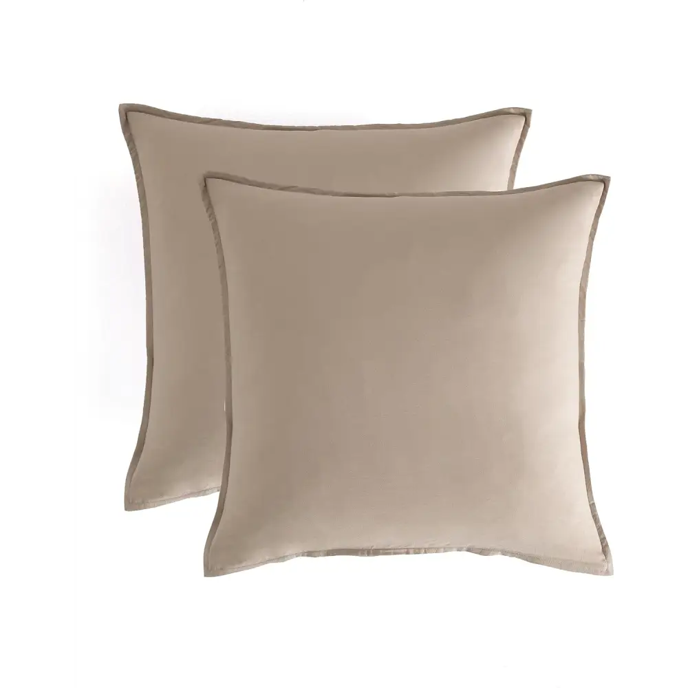 Vintage Washed Microfibre European Pillowcases - Set of 2 Luxurious European Pillow Covers - Linen - Home & Garden >