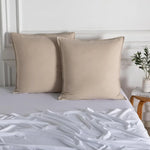Vintage Washed Microfibre European Pillowcases - Set of 2 Luxurious European Pillow Covers - Linen - Home & Garden >