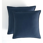 Vintage Washed Microfibre European Pillowcases - Set of 2 Luxurious European Pillow Covers - Navy - Home & Garden >
