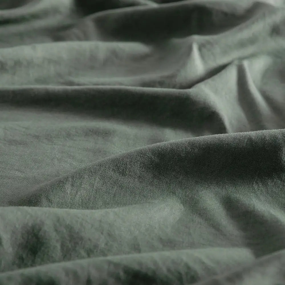 Vintage Washed Microfibre European Pillowcases - Set of 2 Luxurious European Pillow Covers - Khaki Green - Home &