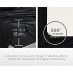 Vintage Washed Microfibre Sheet Set with 1 Pillowcase - Black - King Single - Home & Garden > Bedding > Bed Sheets