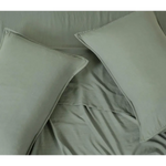 Vintage Washed Microfibre Sheet Set with 1 Pillowcase - Khaki Green - Single - Home & Garden > Bedding > Bed Sheets