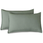 Vintage Washed Microfibre Sheet Set with 1 Pillowcase - Khaki Green - Single - Home & Garden > Bedding > Bed Sheets