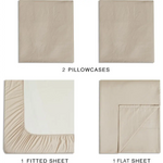 Vintage Washed Microfibre Sheet Set with 1 Pillowcase - Linen - Single - Home & Garden > Bedding > Bed Sheets