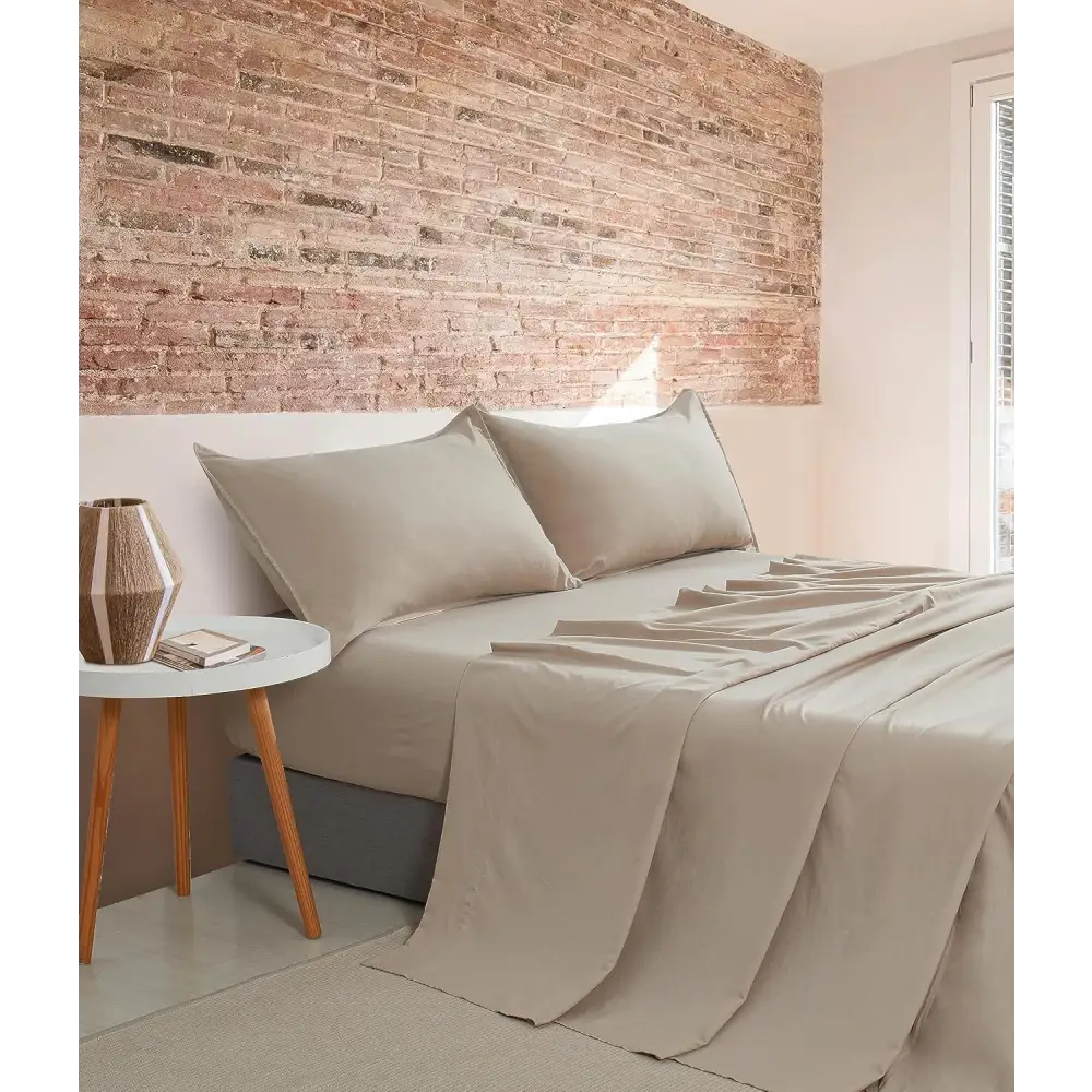Vintage Washed Microfibre Sheet Set with 1 Pillowcase - Linen - Single - Home & Garden > Bedding > Bed Sheets