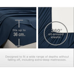 Vintage Washed Microfibre Sheet Set with 1 Pillowcase - Navy - Single - Home & Garden > Bedding > Bed Sheets