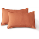 Vintage Washed Microfibre Sheet Set with 1 Pillowcase - Terracotta - Single - Home & Garden > Bedding > Bed Sheets