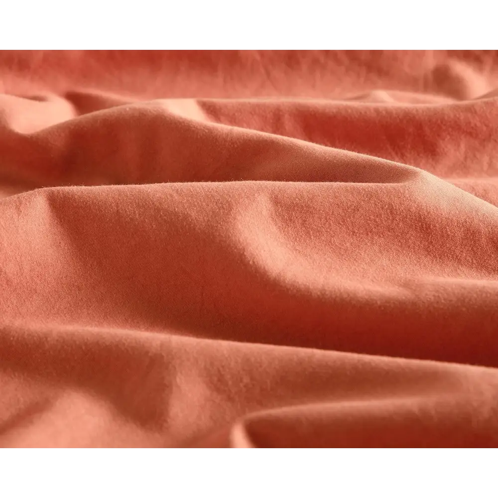 Vintage Washed Microfibre Sheet Set with 1 Pillowcase - Terracotta - Single - Home & Garden > Bedding > Bed Sheets