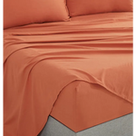 Vintage Washed Microfibre Sheet Set with 1 Pillowcase - Terracotta - Single - Home & Garden > Bedding > Bed Sheets