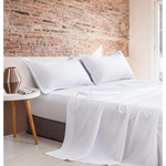 Vintage Washed Microfibre Sheet Set with 1 Pillowcase - White - King Single - Home & Garden > Bedding > Bed Sheets
