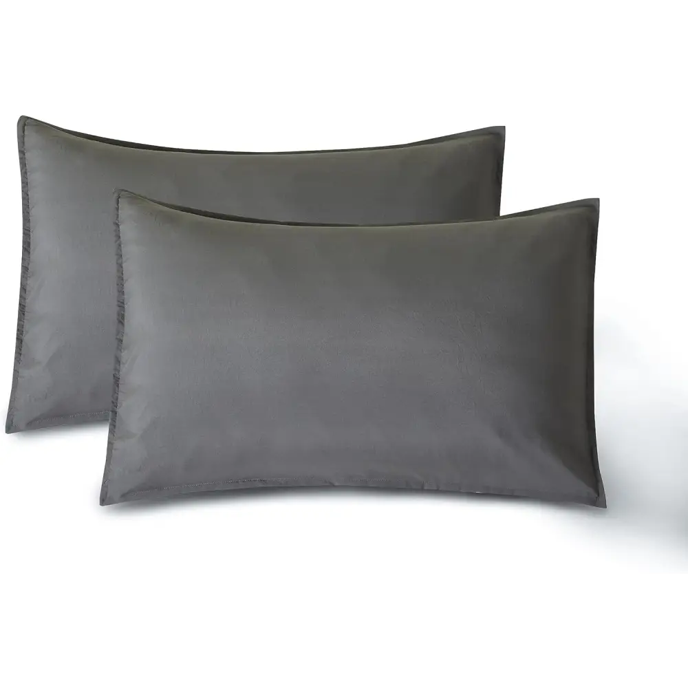 Vintage Washed Microfibre Sheet Set with 2 Pillowcases - Grey - King - Home & Garden > Bedding > Bed Sheets