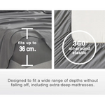 Vintage Washed Microfibre Sheet Set with 2 Pillowcases - Grey - Queen - Home & Garden > Bedding > Bed Sheets