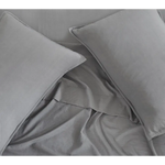 Vintage Washed Microfibre Sheet Set with 2 Pillowcases - Grey - Queen - Home & Garden > Bedding > Bed Sheets