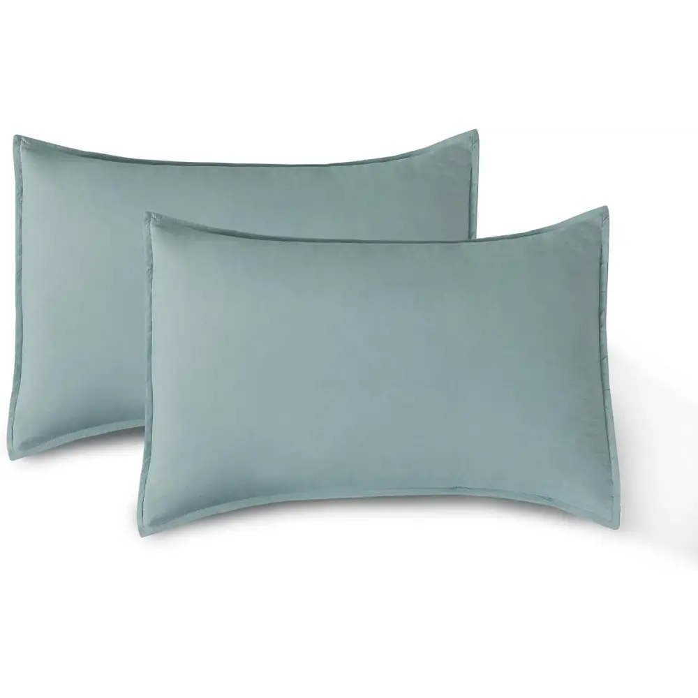 Vintage Washed Microfibre Sheet Set with 2 Pillowcases - Seafoam - Double - Home & Garden > Bedding > Bed Sheets